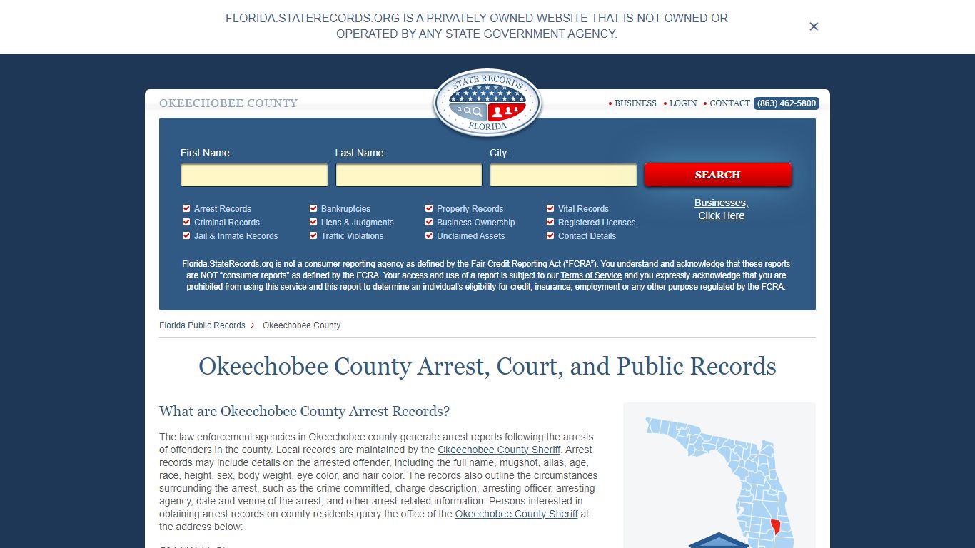 Okeechobee County Arrest, Court, and Public Records